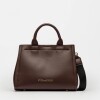 Cartera de Mano Anette Chica en Efecto Cuero Liso Marron