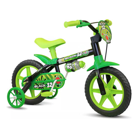 Bicicleta Niño Infantil R12 Con Ruedas De Entrenamiento Verde