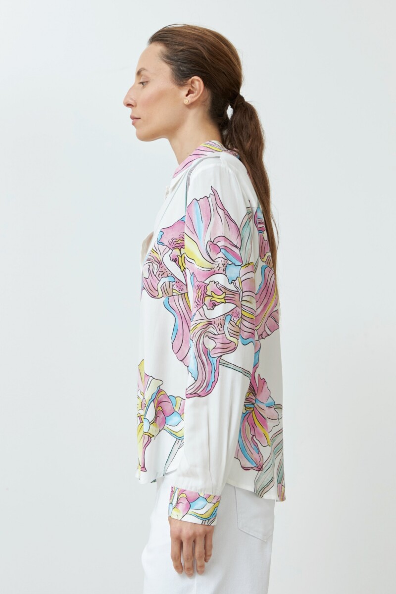 Camisa estampada lirio de campo fucsia