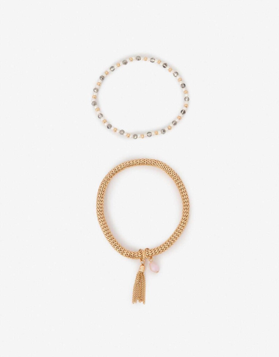 Set De Pulseras Elásticas - Dorado 