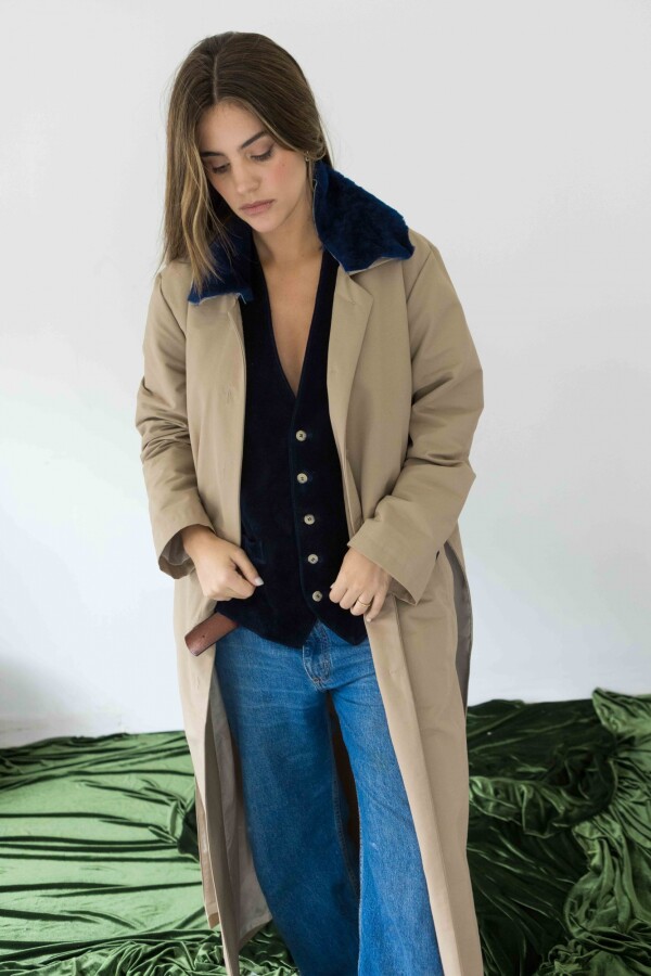 Raincoat Patria Beige / Azul