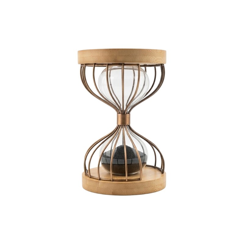RELOJ DE ARENA NEGRO 11X16.5CM Unica
