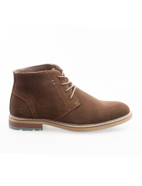 BOTA GAMUZA CON CORDONES Marron
