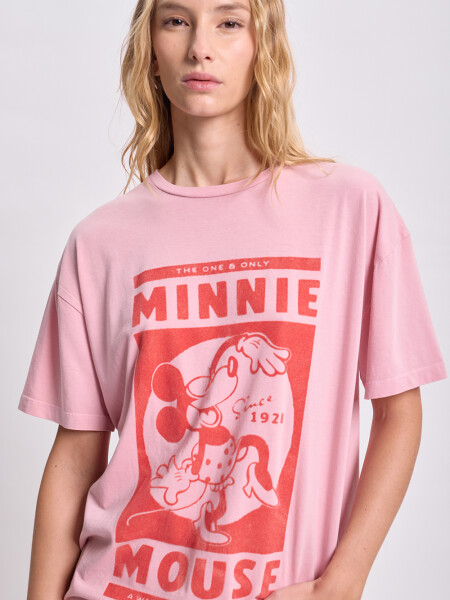 Remera oversize estampa Minnie Rosa