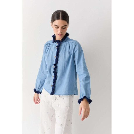 Blusa Swim Jean Crochet Celeste Pre Venta