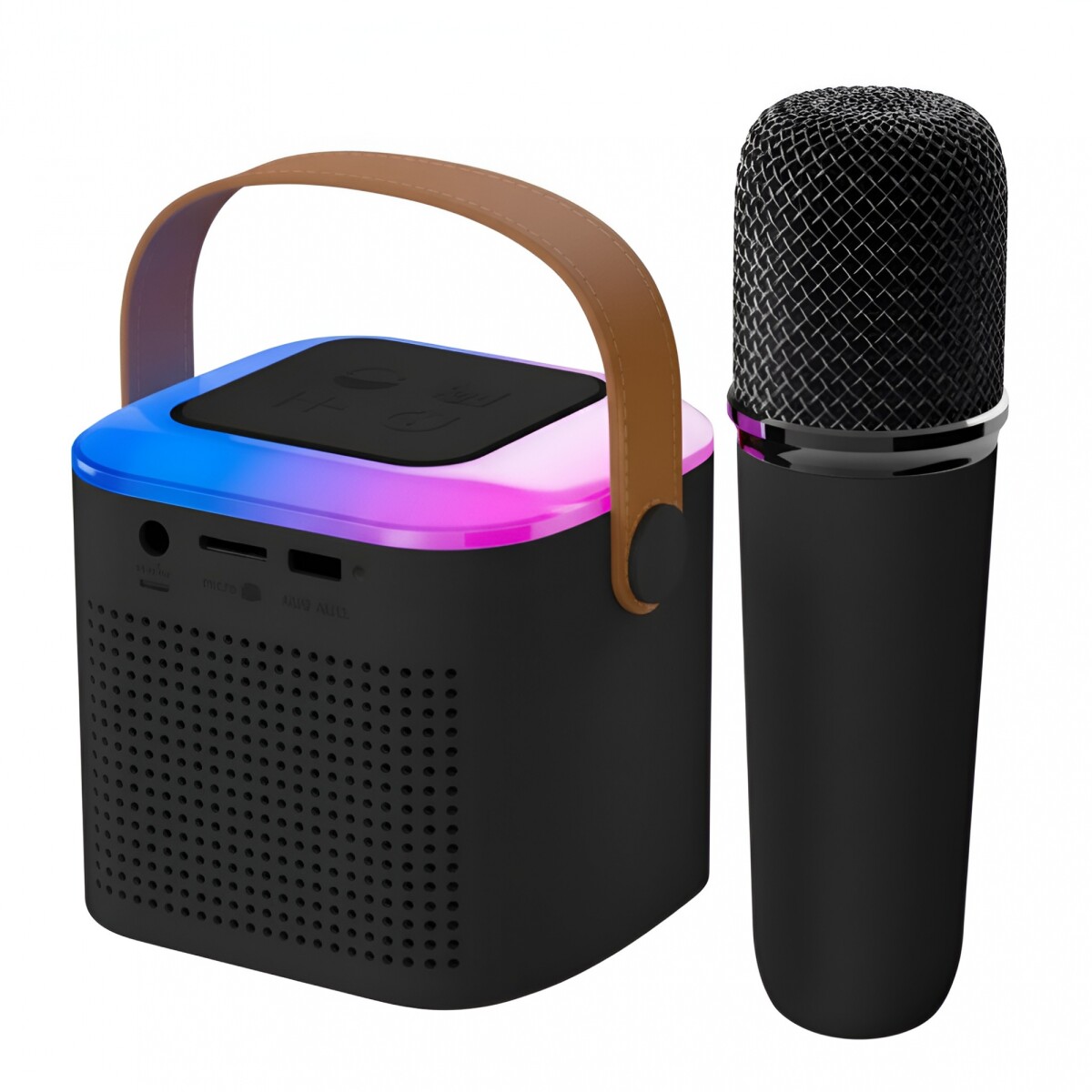Microfono Karaoke Musical Parlante Inalambrico Infantil - Color Negro 