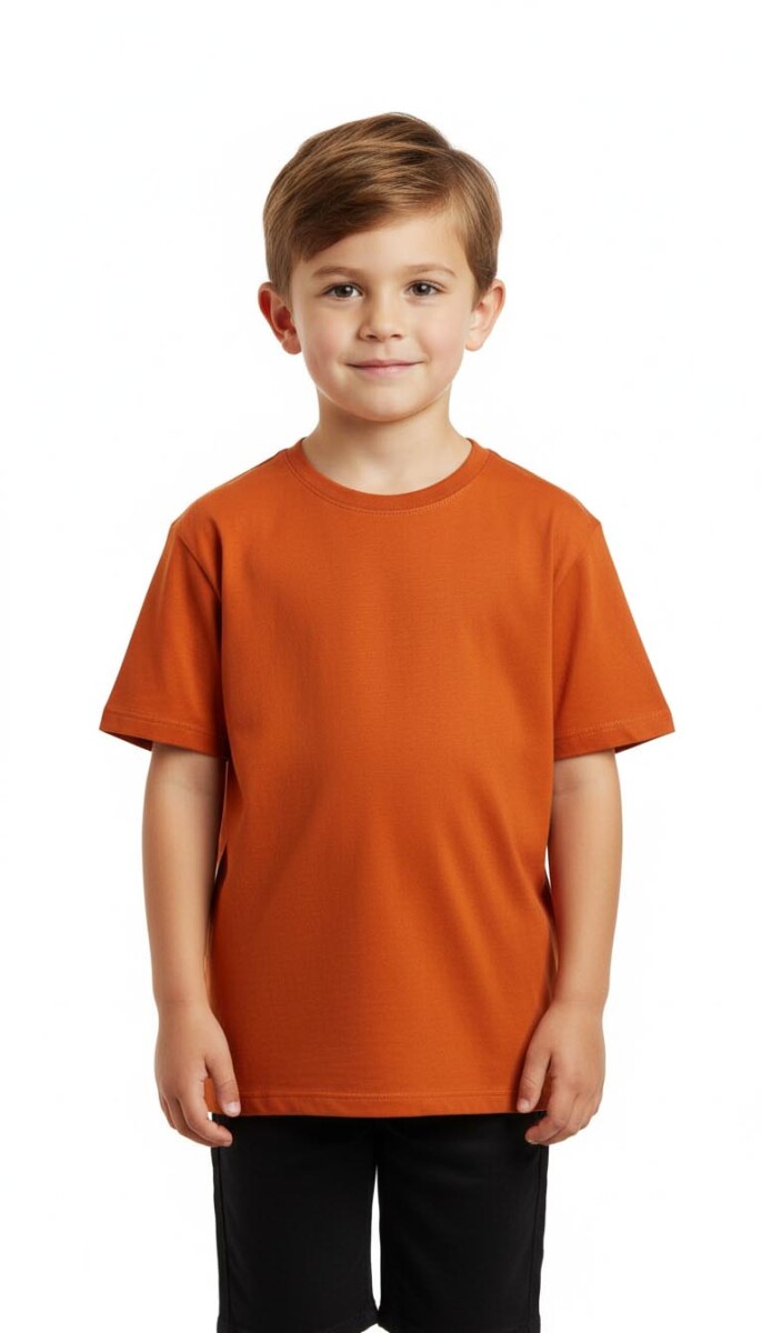 Remera Básica Infantil en Algodón - Naranja 