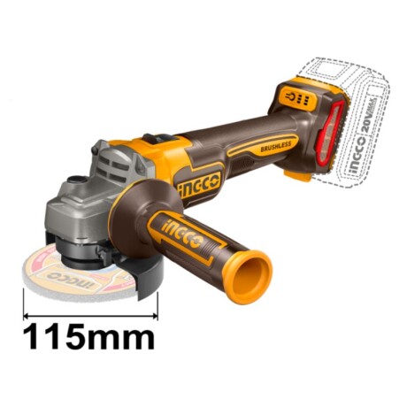 AMOLADORA 4 1/2" BRUSHLESS 20 V SIN BATERIA - INGCO AMOLADORA 4 1/2" BRUSHLESS 20 V SIN BATERIA - INGCO