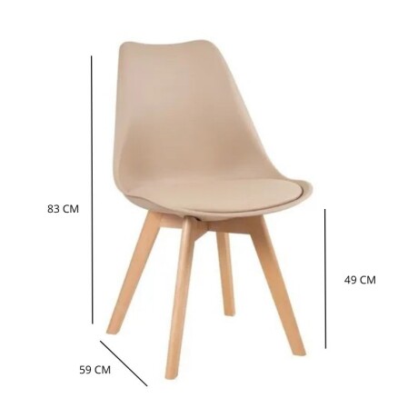 SILLA DE COMEDOR EAMES ACOLCHONADA Silla Eames Beige con Asiento Acolchado
