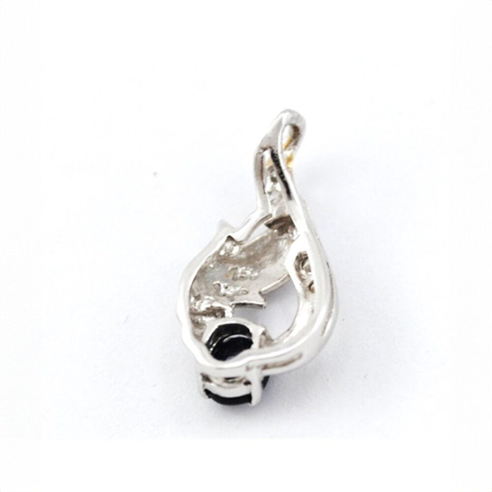 Dije Oro Blanco 18 K , Brillantes Y Zafiro Dije Oro Blanco 18 K , Brillantes Y Zafiro