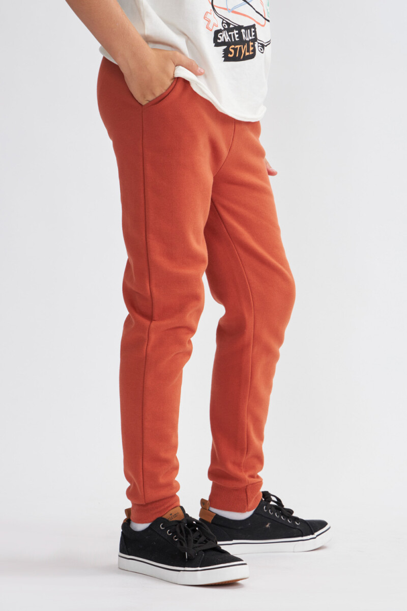 Pantalón deportivo con puño Terracota