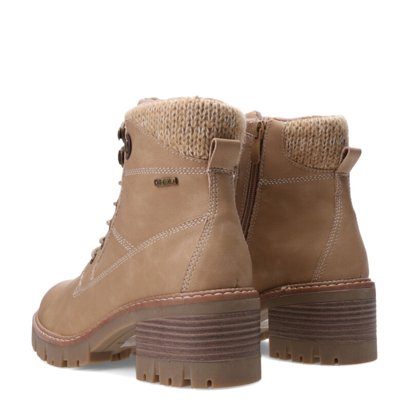 Botas de Mujer Miss Carol MOUNTY acordonada con Taco Beige