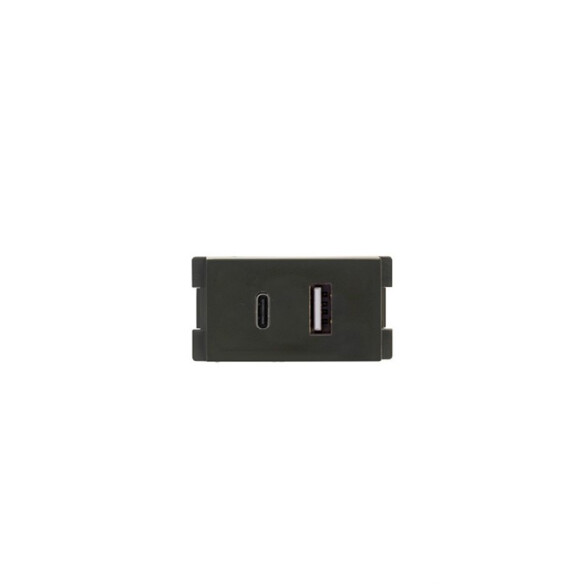 Módulo cargador USB A+ C 3A 1 Atenea gris M48528