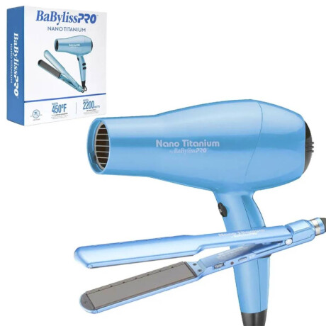Kit Secador + Plancha Babyliss Nano Titanium BNTPP55AR (BNT9125TAR+BNT9100AR)