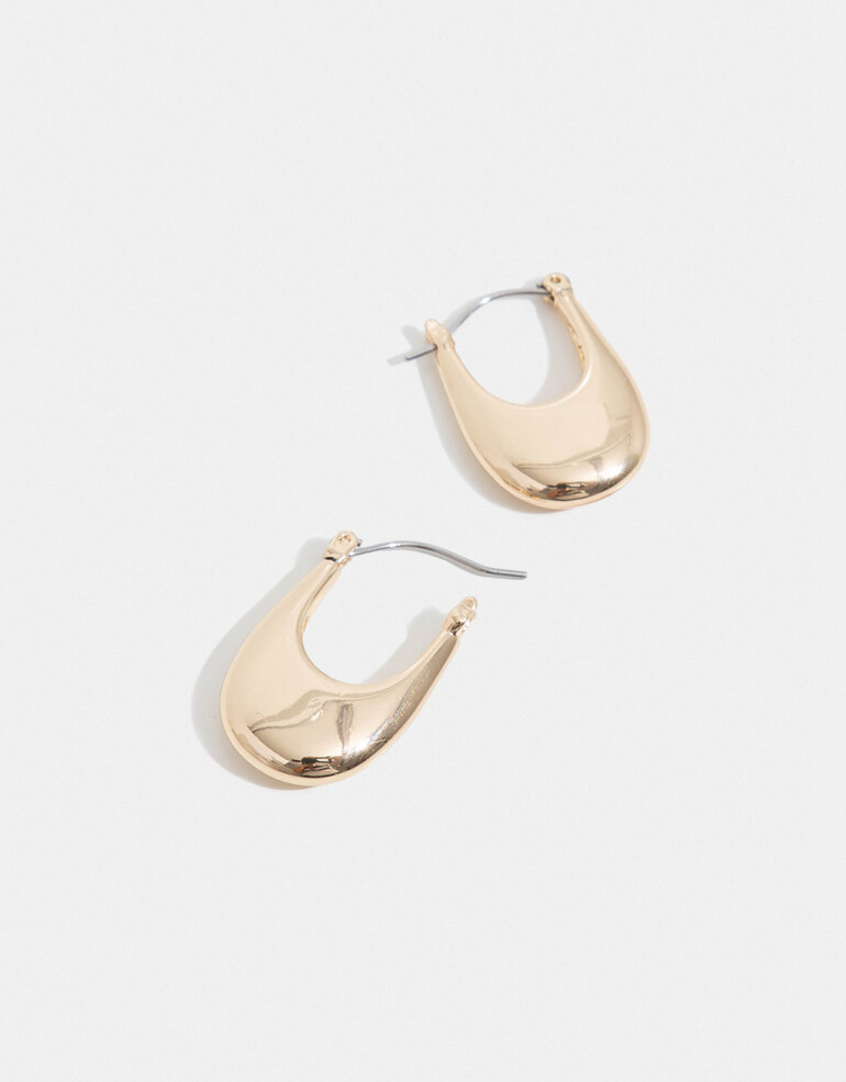 Aros Argollas Metal Argollas Chunky - Dorado