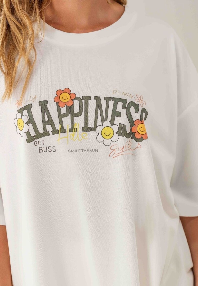 Remera Happiness Blanco