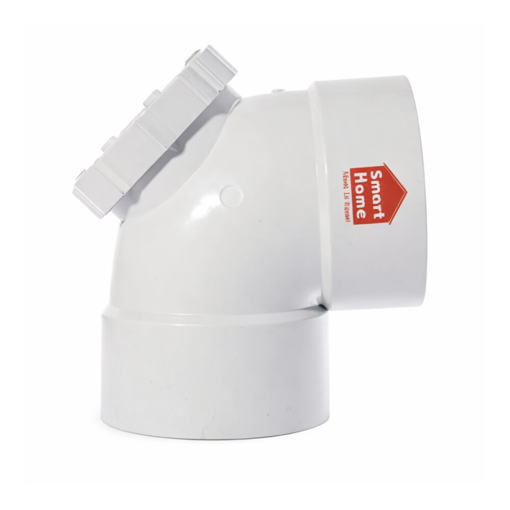 Codo PVC 87º30 110HH corto SMART HOME c/tapa inspección Codo Pvc 87º30 110hh Corto Smart Home C/tapa Inspección