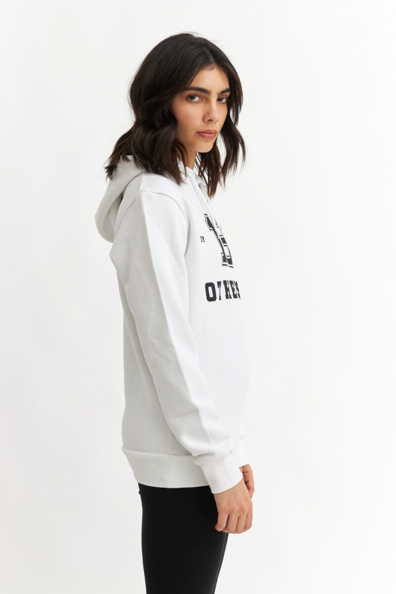 Hoodie estampado - UNISEX BLANCO
