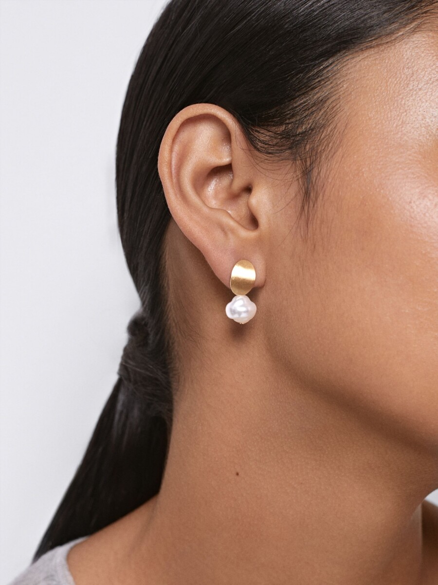 Pendientes Cortos Con Brillantes blanco