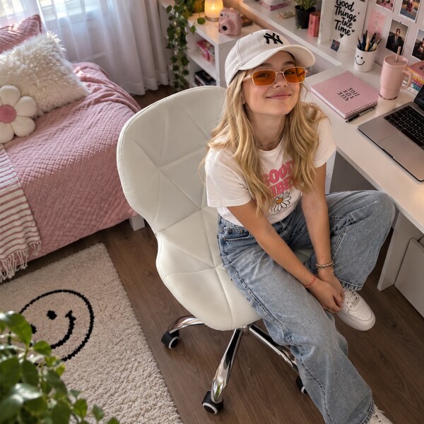 Silla Oficina Imback Escritorio Ergonomica Cuero Sintético IMBACK Color Blanco Silla Oficina Imback Escritorio Ergonomica Cuero Sintético IMBACK Color Blanco