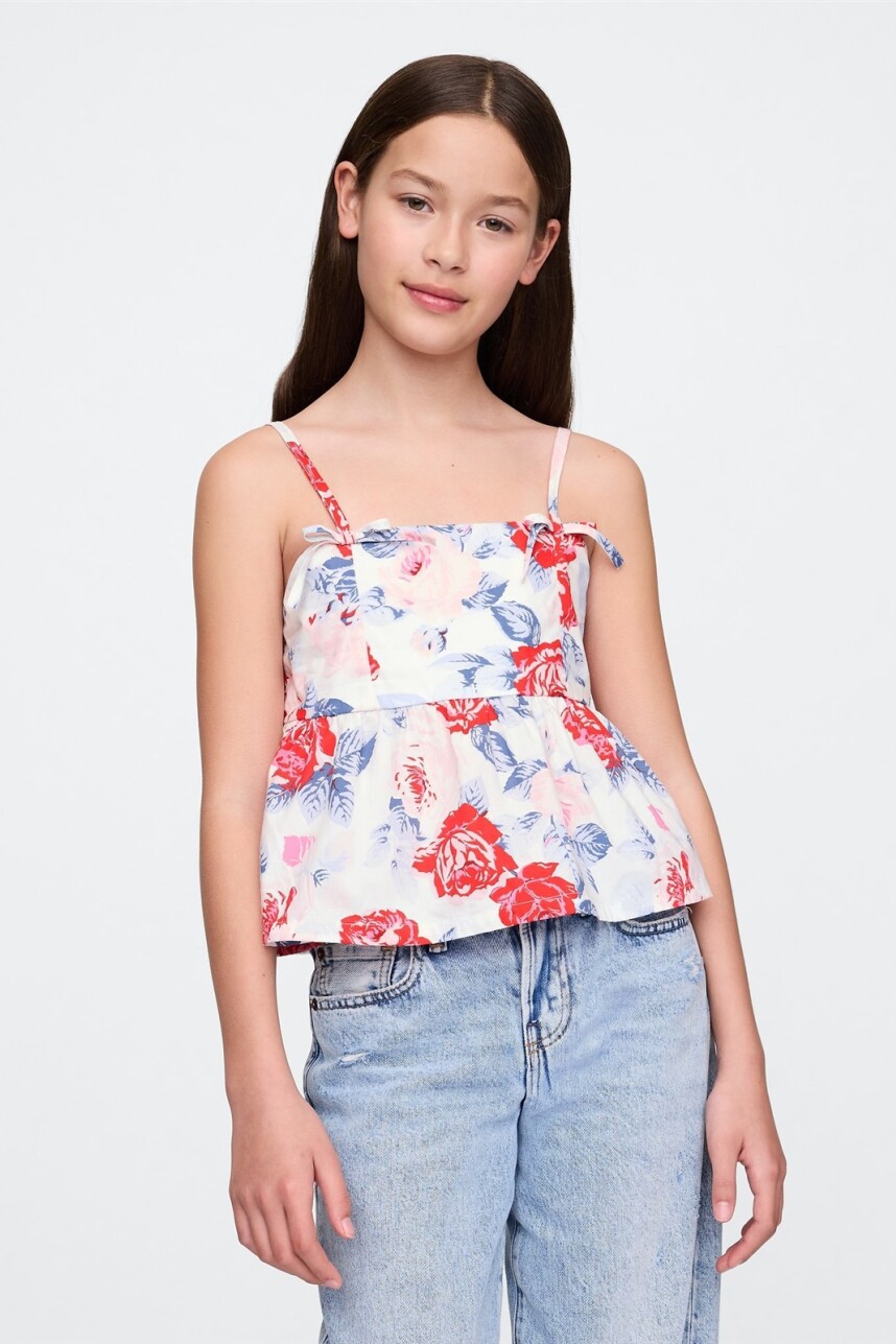 Blusa Niña Sp Su25 Red Blue Roses