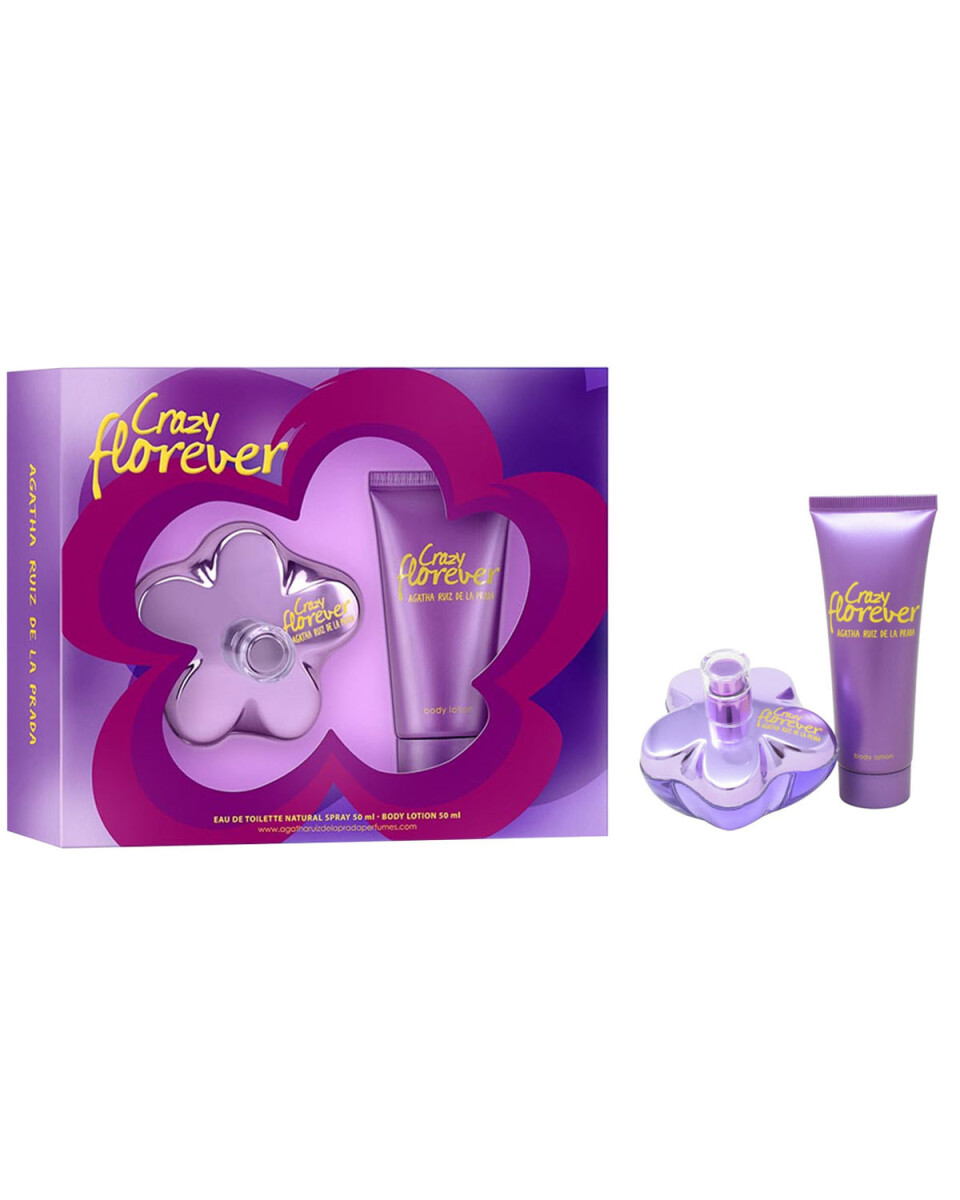 Set Perfume Agatha Ruiz De La Prada Crazy Florever EDT 50ml + Body Lotion Original 