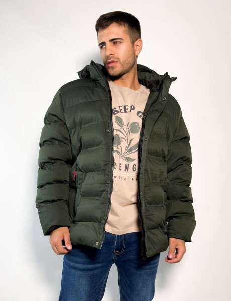 Parka abrigada con capucha desmontable Mufasa Verde