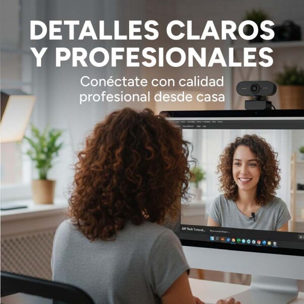 Cámara Web Cam Full HD 1080p USB 360º Con Micrófono Premium Color Negro
