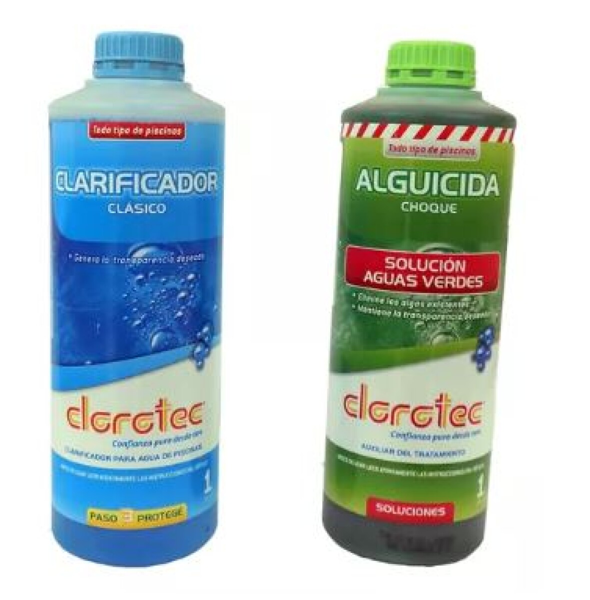 Kit Para Mantenimiento De Piscina- Alguicida Y Clarificador 