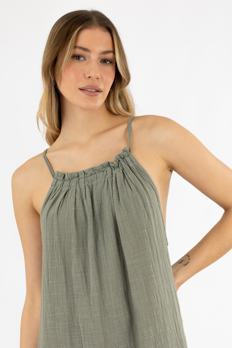 Vestido breteles toscana Verde mili/esmeralda