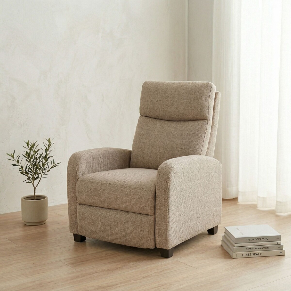 Butaca 1 Cuerpo Tela Repelente al Agua Living - Barrel - Beige 