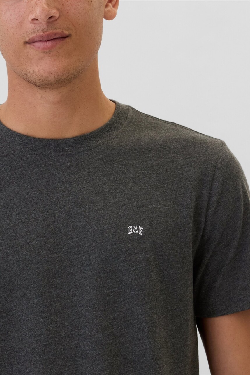 Remera Cuello Redondo Mini Logo Gap Hombre Charcoal Heather