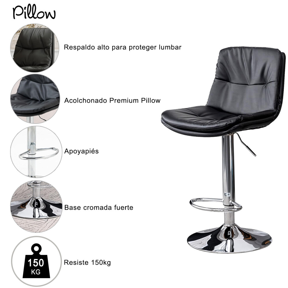 Butaca eco cuero con respaldo alto Pillow Blanco