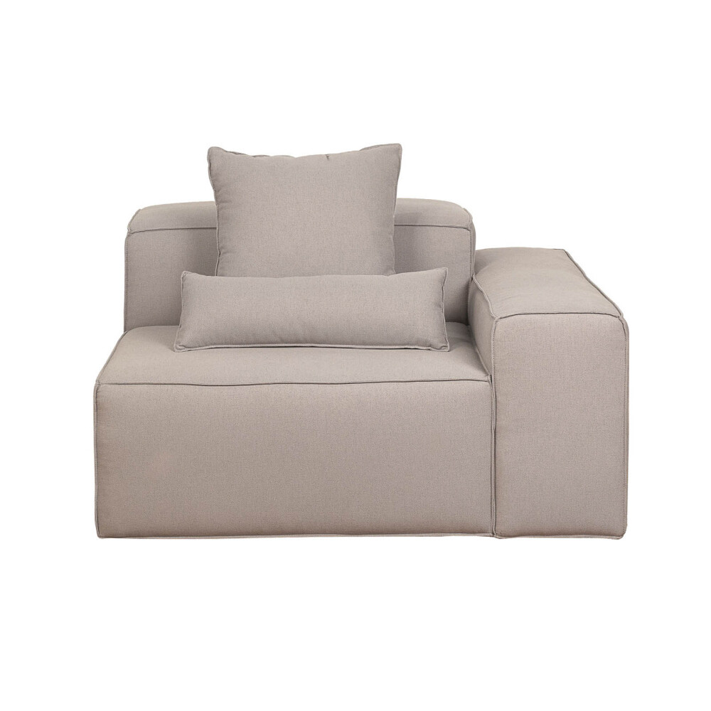 SOFÁ KAI 1 CUERPO TELA GRIS MODULAR CON BRAZO IZQUIERDO