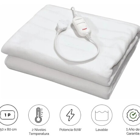 Set Cuori 2 Calientacama 1 Plaza C/control 2 Niveles Calor Blanco