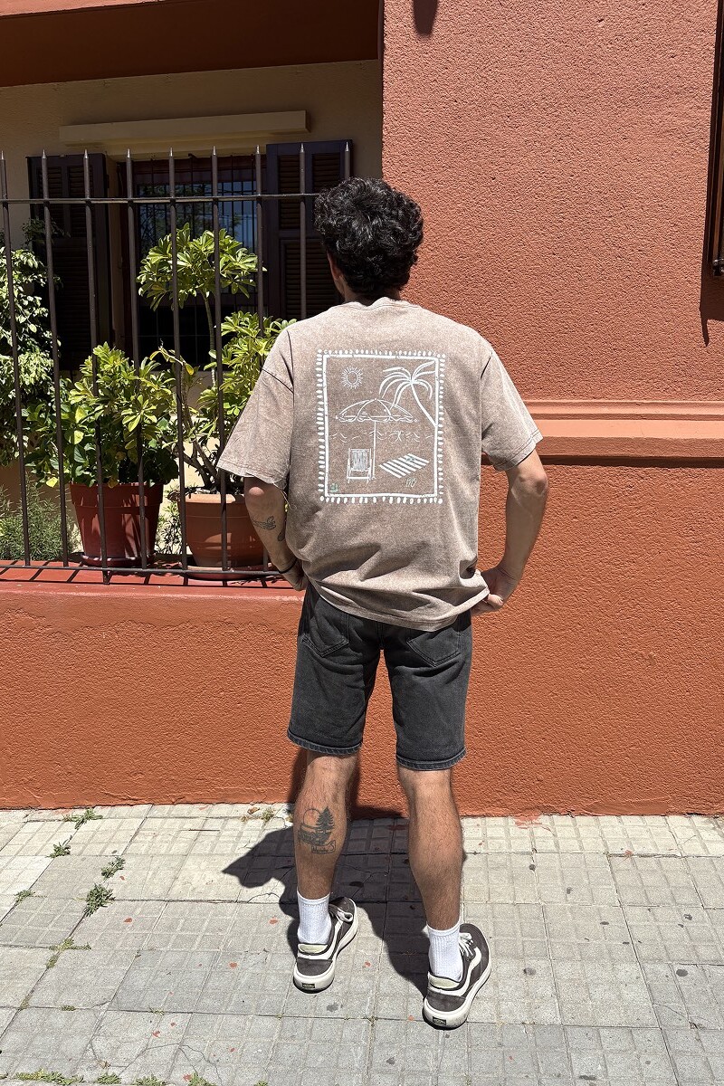 Camiseta Oversize Playa Brixton Tostado
