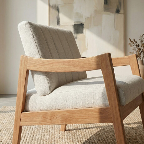 Butaca Lunna - Tela Rústica 557 (Beige)