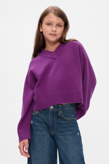 Buzo Cashsoft Cuello V Niña Ultraviolet Wave