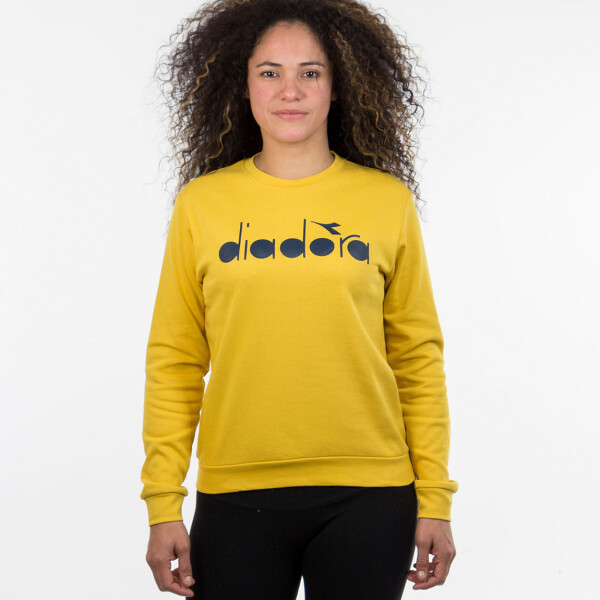 Diadora Buzo Ladies Crew Neck Sweater With Print Mustard Mostaza
