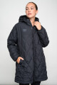 Campera puffy umbro capitoneada larga con capucha Negro