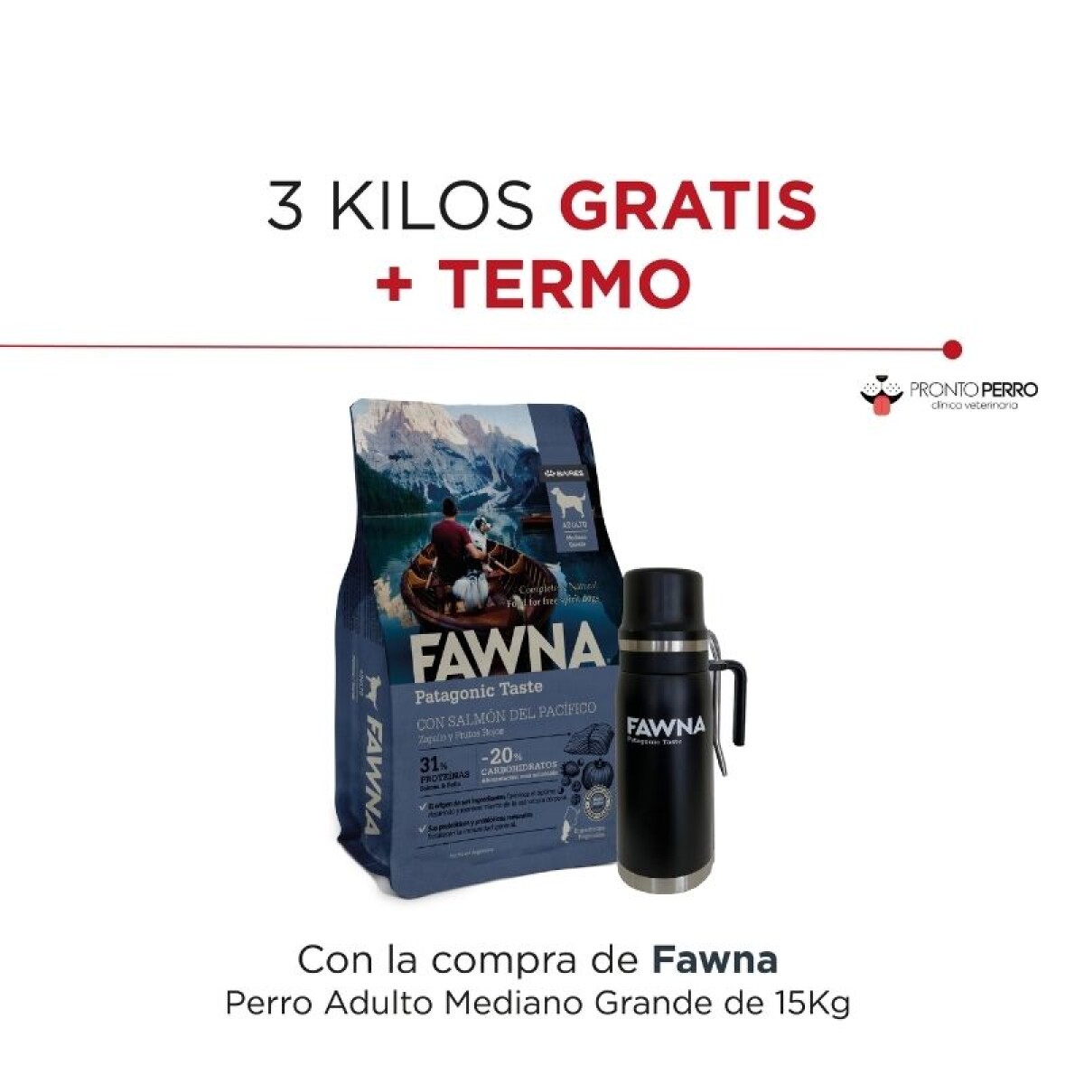 PROMO Fawna Perros Adultos Medianos y Grandes 15+3 kgs + Termo de obsequio! 
