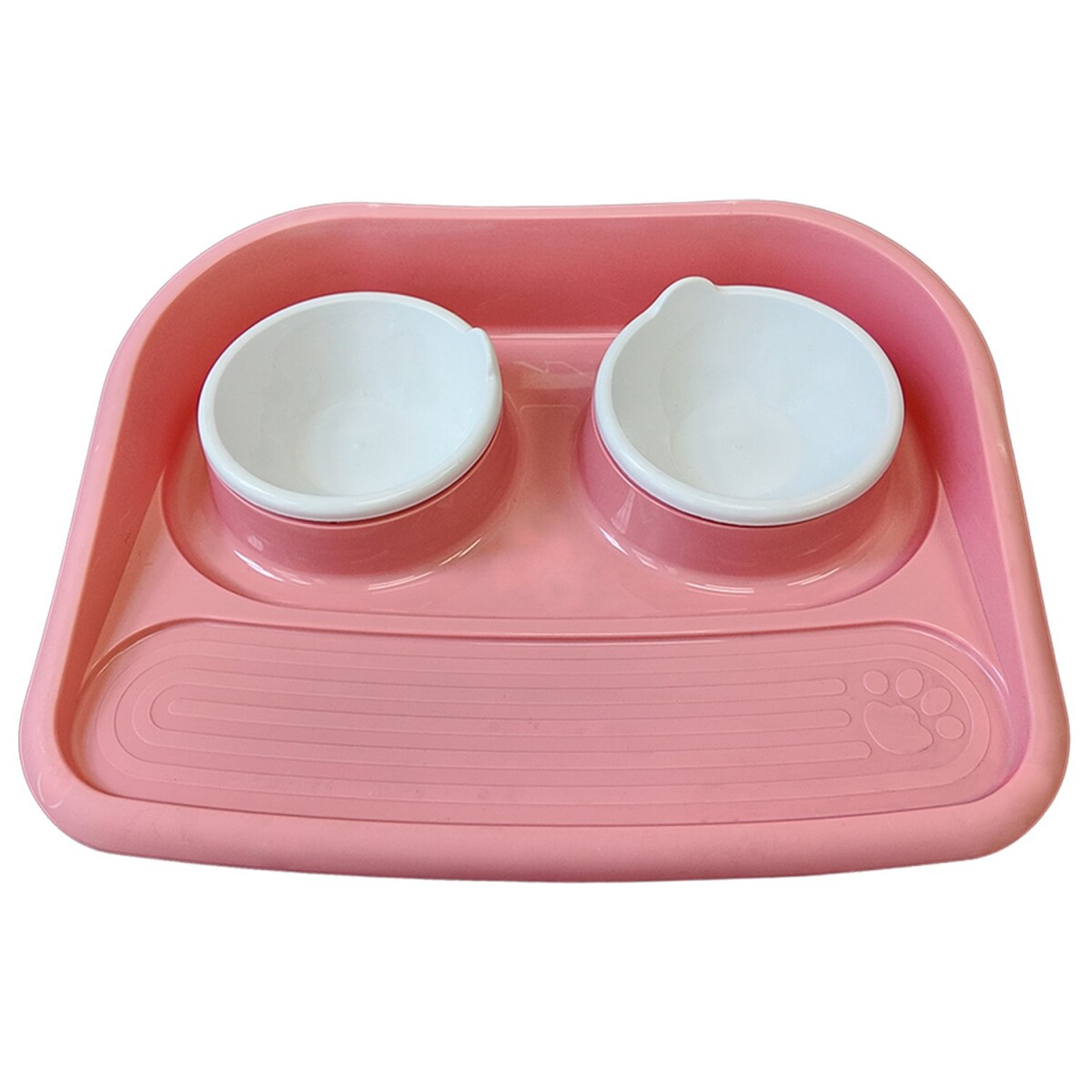 Bandeja Comedero Bebedero Antiderrame Mascotas Comida Agua - Variante Color Rosa 