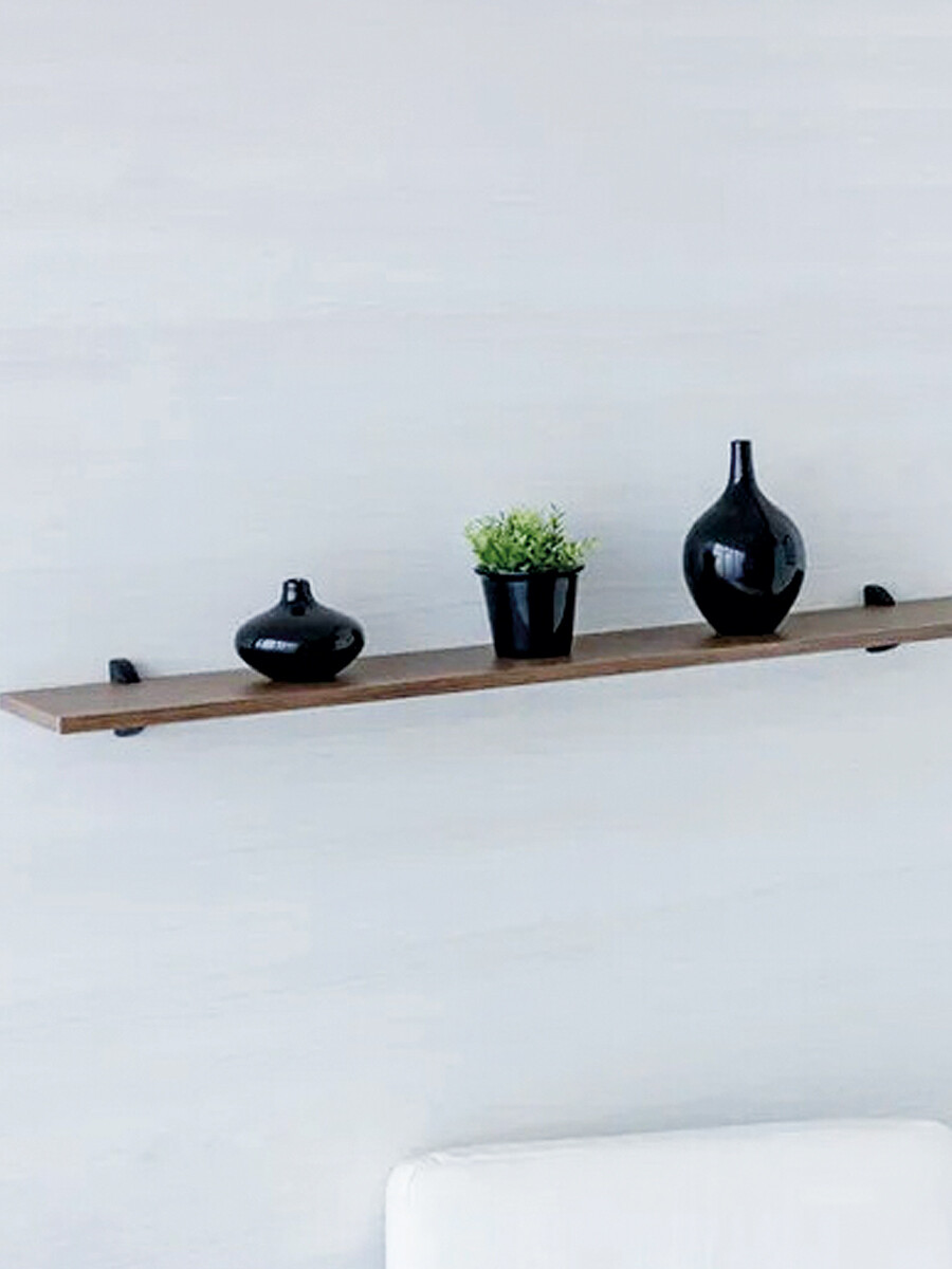 ESTANTE CON SOPORTE NOGAL - MARRON 