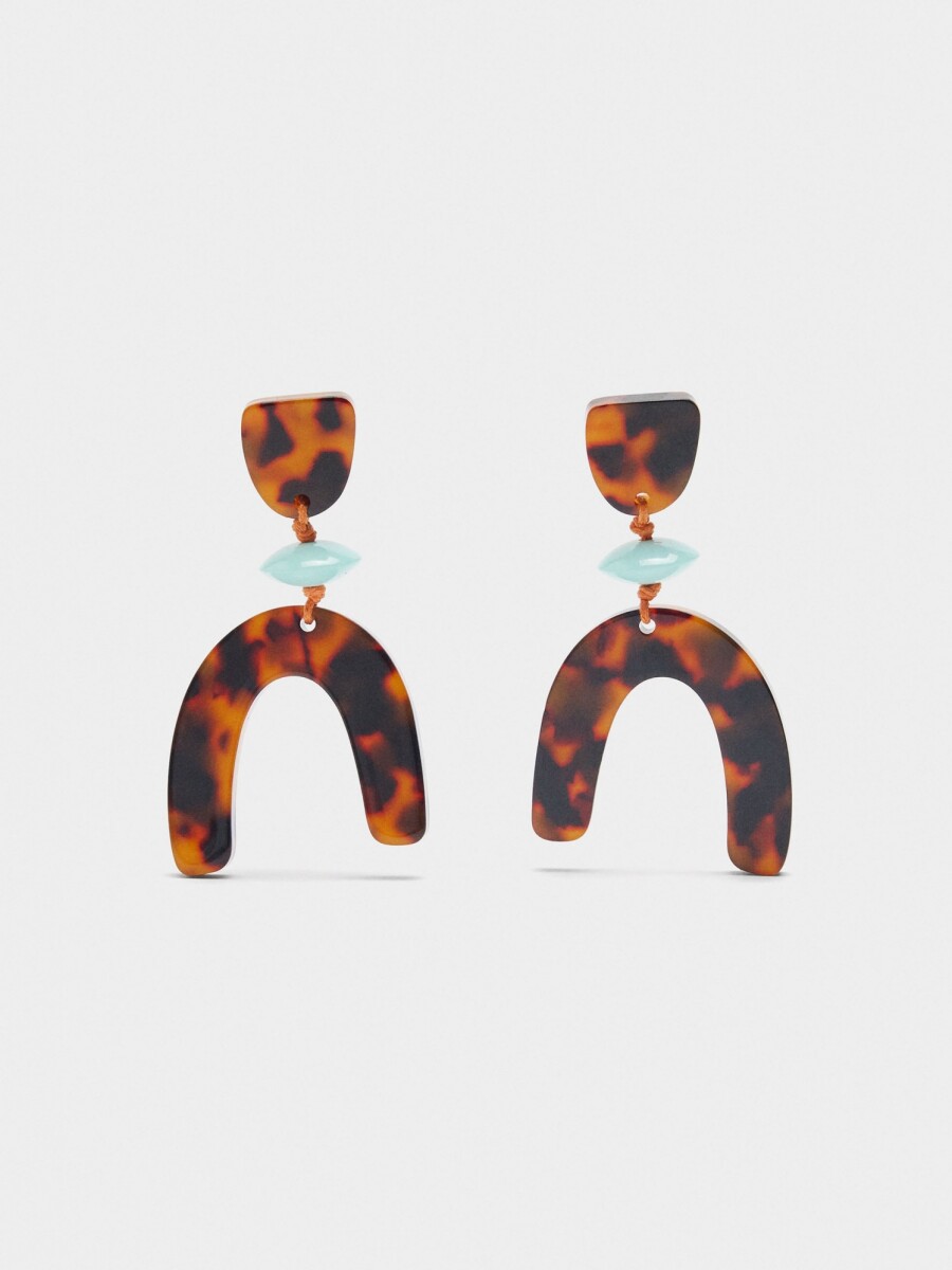 Pendientes De Arco Efecto Carey multicolor