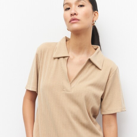 REMERA POLO Beige Melange