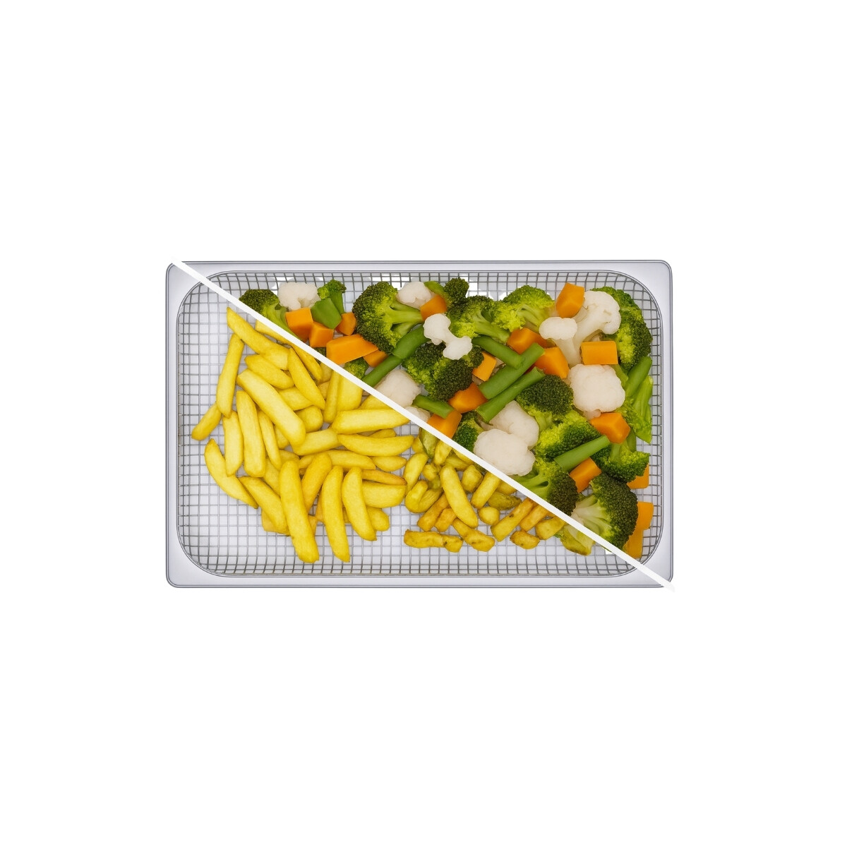 Bandeja para Vapor y Fritos de Acero Inoxidable GN 1/1 53 x 32,5 cm 