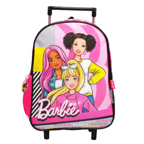 Mochila Escolar Barbie C/carro 30cm Rueditas Infantil Multicolor 2