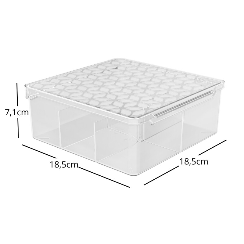 Caja multiuso con divisiones 1,5L TRANSPARENTE