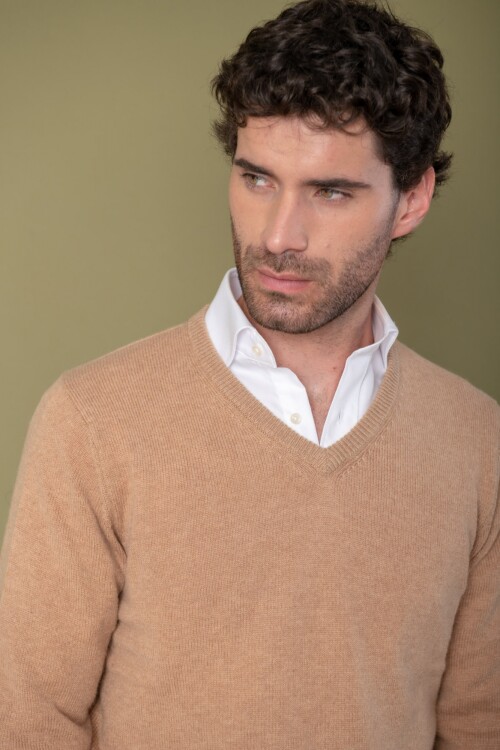 Sweater V lambswool Camell