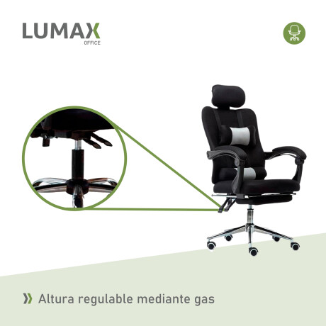 Silla Ejecutiva Ergonómica Lumax Modelo Wynn con Apoyapies Negro